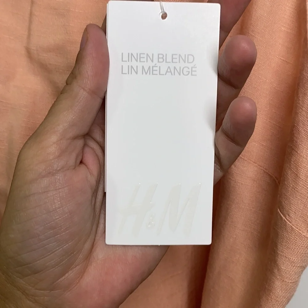 H&M - Peach Linen Short Romper Size Small